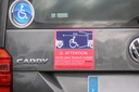 Autocollant attention fauteuil roulant grande taille