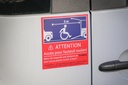 Autocollant attention fauteuil roulant grande taille