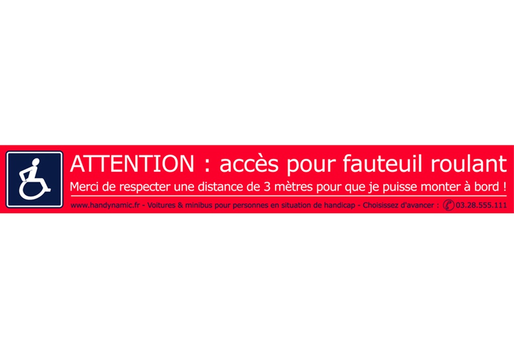 Autocollant attention fauteuil roulant