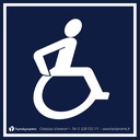 Autocollant avec pictogramme handicap