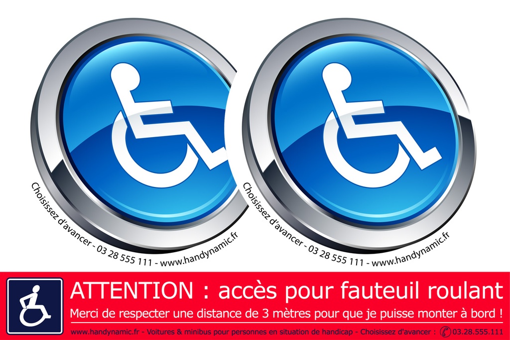 Pack autocollants sécurité handicap design