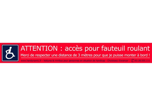 Autocollant attention fauteuil roulant