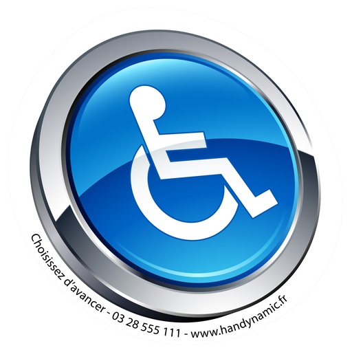 Autocollant avec pictogramme handicap design